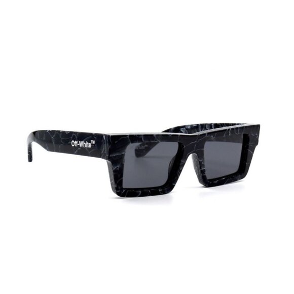 NEW OFF-WHITE SUNGLASSES NASSAU 107 WOMEN SQUARE BLACK EYEWEAR OERI017 1107 - Picture 1 of 4